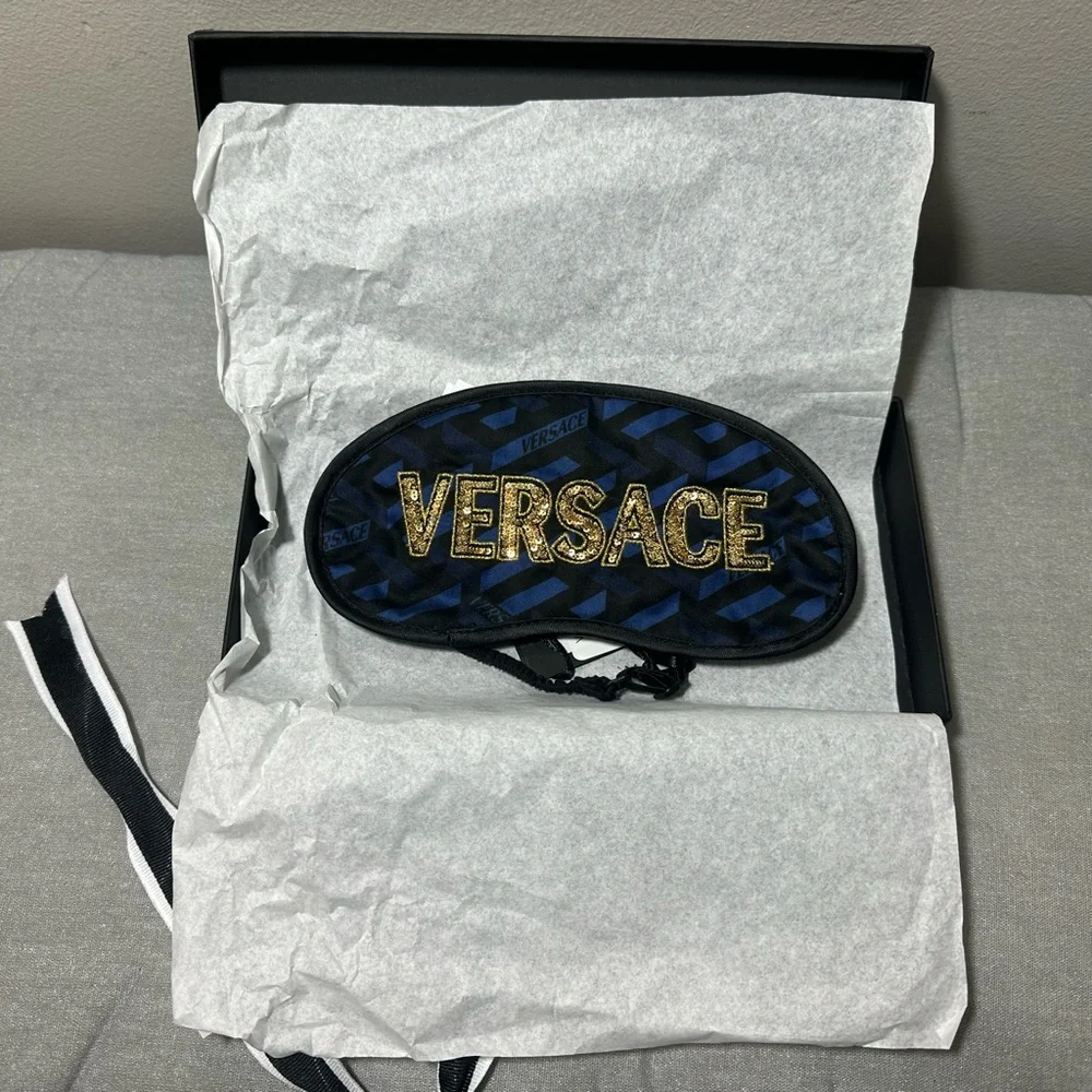 NWT Versace Sequin Logo Fabric Face Mask